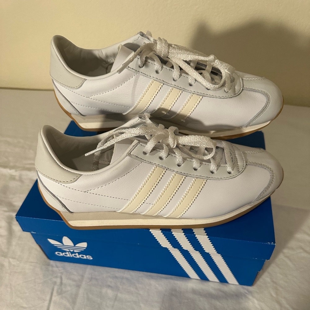 Adidas White and Cream Sneakers